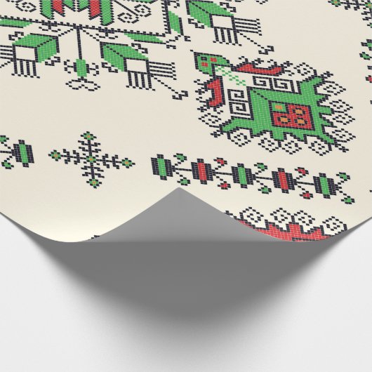 Azteeks etnisch patroon cadeaupapier (Hoek)