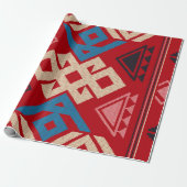 Azteeks etnisch patroon cadeaupapier (Uitgerold)