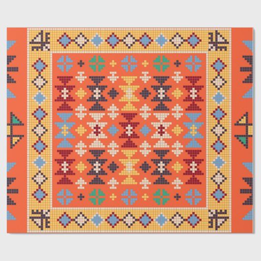 Azteeks etnisch patroon cadeaupapier (Vlak)