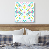 Azteeks geometrisch patroon canvas afdruk (Insitu (Slaapkamer))