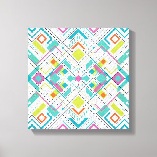 Azteeks geometrisch patroon canvas afdruk (Voorkant)