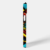 Azteeks gezichtspatroon blauw rood goud Case-Mate iPhone case (Achterkant / Rechts)