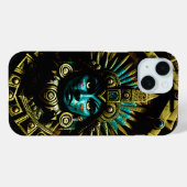 Azteeks gezichtspatroon twee Case-Mate iPhone case (Achterkant (horizontaal))