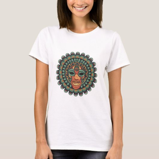 Azteeks maskerpatroon t-shirt (Voorkant)