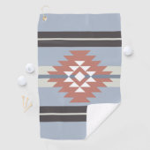 Azteeks ontwerp in roze en blauwe kleuren golfhanddoek (Insitu)