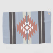 Azteeks ontwerp in roze en blauwe kleuren golfhanddoek (Horizontaal)
