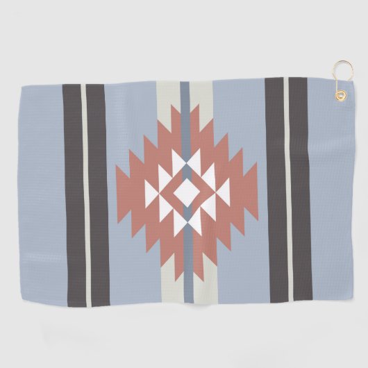 Azteeks ontwerp in roze en blauwe kleuren golfhanddoek (Horizontaal)