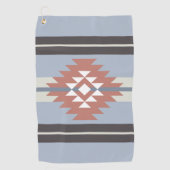 Azteeks ontwerp in roze en blauwe kleuren golfhanddoek (Voorkant)