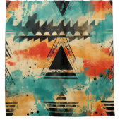 Azteeks patroon modern uniek stijlvol douchegordijn (Voorkant)