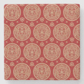 Azteeks Patroon Stenen Onderzetter (Voorkant)