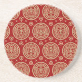 Azteeks Patroon Zandsteen Onderzetter (Voorkant)