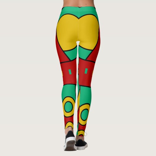 Azteeks tiki masker leggings (Achterkant)