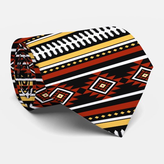 Azteeks Tribal Patroon Stropdas (Opgerold)