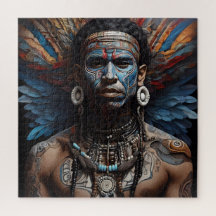 Azteekse Abstracte Vibrant Tribal Fusion Art