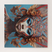 Azteekse Abstracte Vibrant Tribal Fusion Art Legpuzzel (Horizontaal)