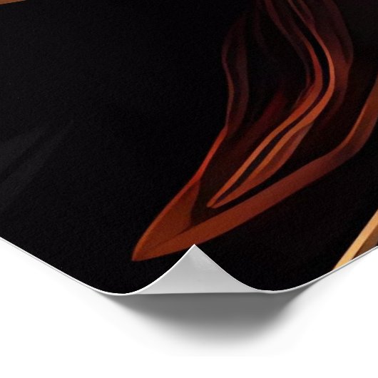 Azteekse Abstracte Vibrant Tribal Fusion Art Poster (Hoek)