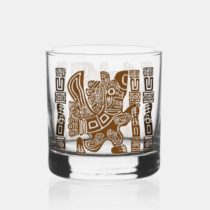 Azteekse Adelaar Krijger Stamoudheid Kunst Whisky Glas