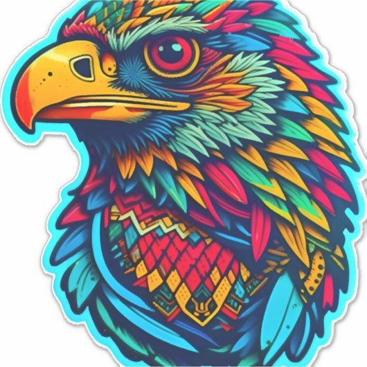 Azteekse adelaar kunst oude majesteit in moderne v sticker (Voorkant)