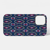 Azteekse allure: Tribale gestreepte elegant iPhone Hoesje (Achterkant horizontaal)