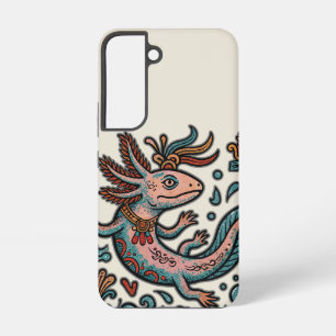 Azteekse Axolotl Xolotl geërodeerde stenen tribale Samsung Galaxy Hoesje
