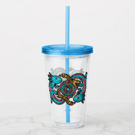 Azteekse Axolotl Xolotl Stam Patroon mythologie bo Acryl Drinkbeker