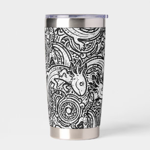 Azteekse Axolotl Xolotl Stam Patroon mythologie bo Geïsoleerde Drinkbeker