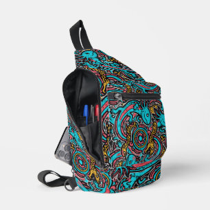 Azteekse Axolotl Xolotl Stam Patroon mythologie bo Sling Bag