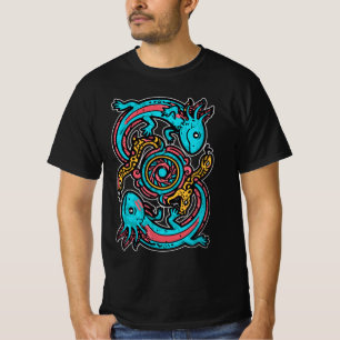 Azteekse Axolotl Xolotl Stam Patroon mythologie bo T-shirt