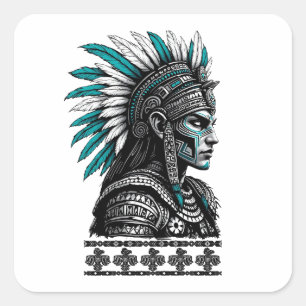 Azteekse cultuur Maya-inheemse bevolking Vierkante Sticker