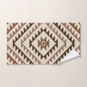 Azteekse diamant motief ontwerp bruin+crème bad handdoek (Handdoek)