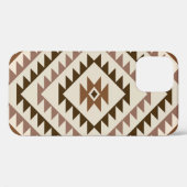 Azteekse diamant motief ontwerp bruin+crème Case-Mate iPhone case (Achterkant (horizontaal))