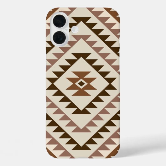 Azteekse diamant motief ontwerp bruin+crème Case-Mate iPhone case (Achterkant)