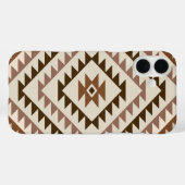 Azteekse diamant motief ontwerp bruin+crème Case-Mate iPhone case (Achterkant (horizontaal))