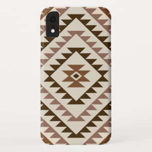 Azteekse diamant motief ontwerp bruin+crème Case-Mate iPhone case