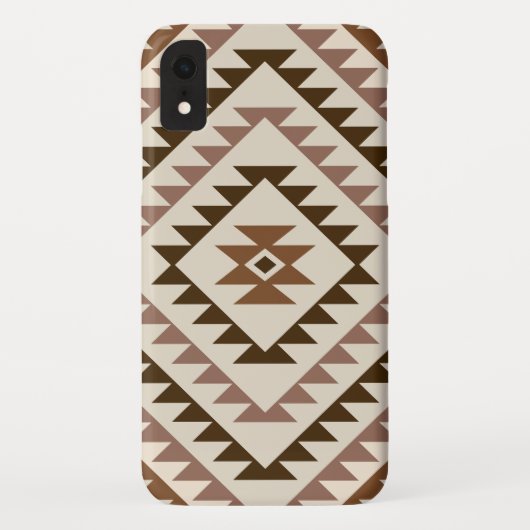 Azteekse diamant motief ontwerp bruin+crème Case-Mate iPhone case (Achterkant)