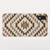 Azteekse diamant motief ontwerp bruin+crème Case-Mate iPhone case (Achterkant (horizontaal))