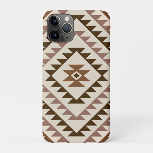 Azteekse diamant motief ontwerp bruin+crème Case-Mate iPhone case (Achterkant)