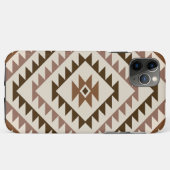 Azteekse diamant motief ontwerp bruin+crème Case-Mate iPhone case (Achterkant (horizontaal))
