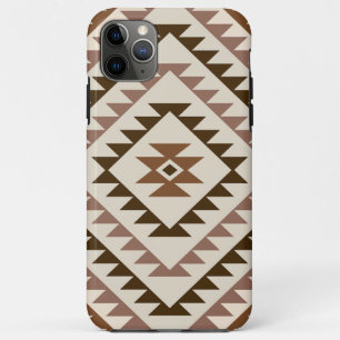 Azteekse diamant motief ontwerp bruin+crème Case-Mate iPhone case