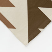 Azteekse diamant motief ontwerp bruin+crème fleece deken (Hoek)