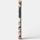 Azteekse diamant motiefontwerp bruin+crème Case-Mate iPhone case (Achterkant / Links)