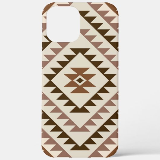 Azteekse diamant motiefontwerp bruin+crème Case-Mate iPhone case (Achterkant)