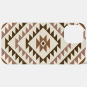 Azteekse diamant motiefontwerp bruin+crème Case-Mate iPhone case (Achterkant / Rechts)