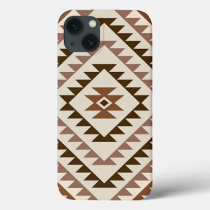 Azteekse diamant motiefontwerp bruin+crème Case-Mate iPhone case