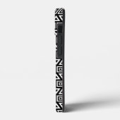 Azteekse driehoeken + vierkanten patroon wit op zw Case-Mate iPhone case (Achterkant / Links)