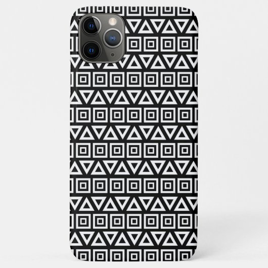 Azteekse driehoeken + vierkanten patroon wit op zw Case-Mate iPhone case (Achterkant)