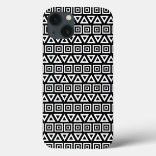 Azteekse driehoeken + vierkanten patroon wit op zw Case-Mate iPhone case