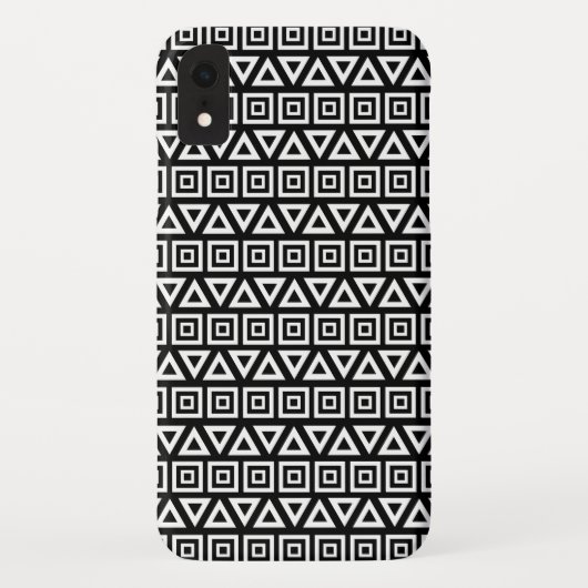 Azteekse driehoeken + vierkanten patroon wit op zw Case-Mate iPhone case (Achterkant)