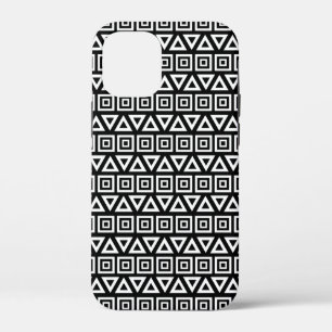 Azteekse driehoeken + vierkanten patroon wit op zw Case-Mate iPhone case