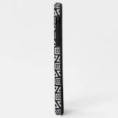 Azteekse driehoeken + vierkanten patroon wit op zw Case-Mate iPhone case (Achterkant/links)